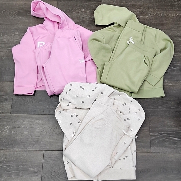 [Bundles] 3-Pack Girls Fleece Hoodie Sweatpants Set Cat&Jack Reebok - Picture 15 of 15